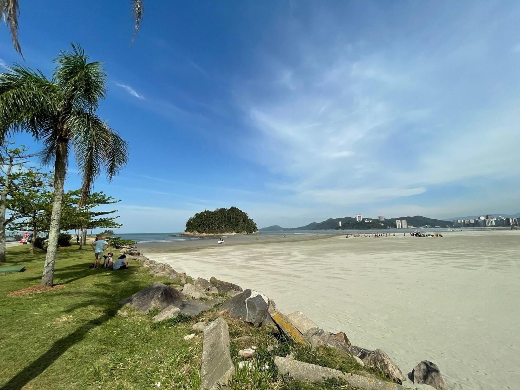 Ap Pe Na Areia Vista Parcial Mar Apartment Santos  Bagian luar foto