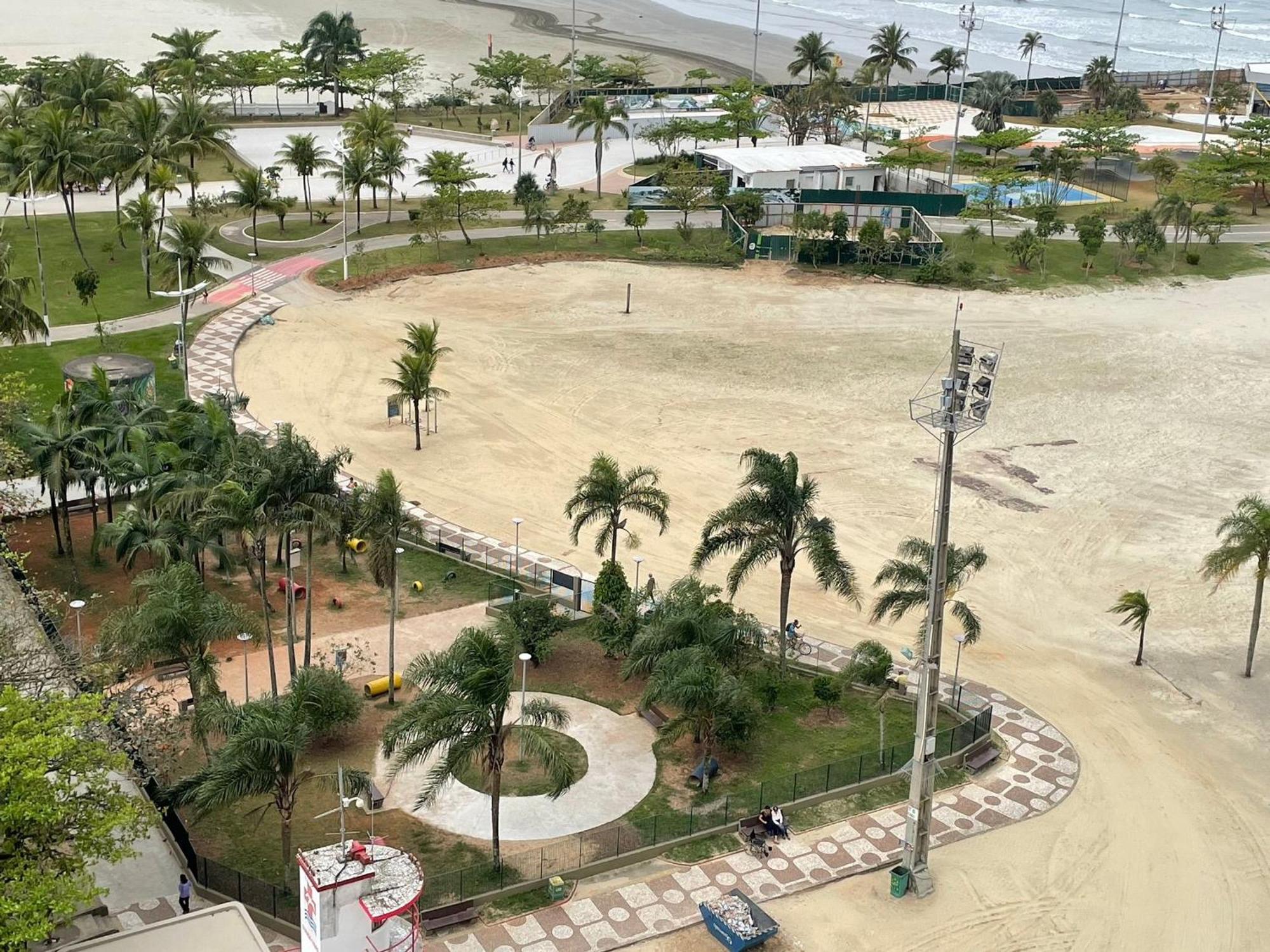 Ap Pe Na Areia Vista Parcial Mar Apartment Santos  Bagian luar foto